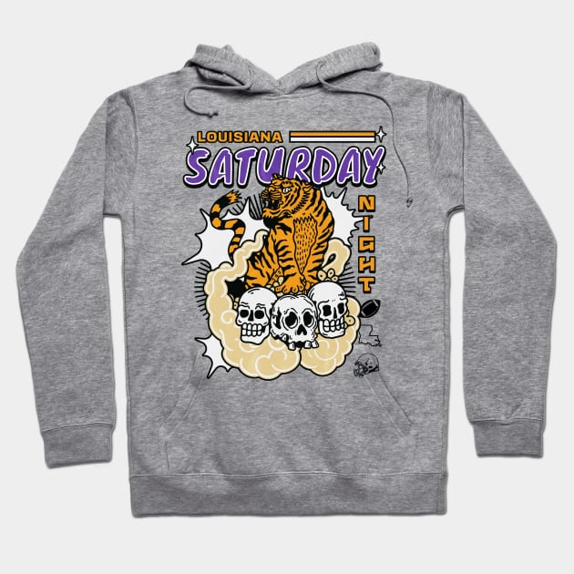 Retro Louisiana Saturday Night Manga Style Hoodie by SLAG_Creative